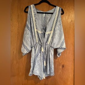 Papillon Bleu sage romper